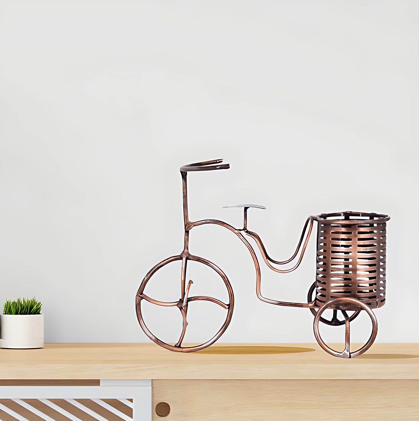 Handcrafted | Home Decor | Copper Cycle Pen Stand