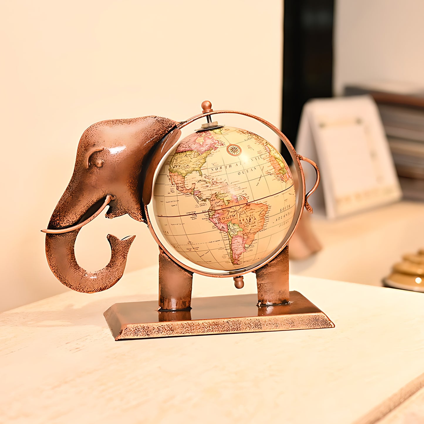 ANTIQUE ELEPHANT GLOBE SMALL