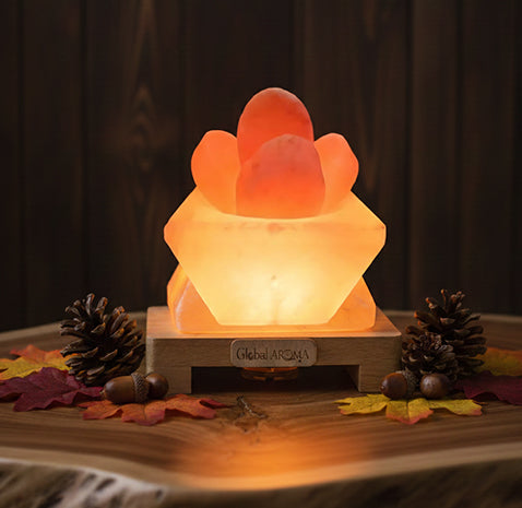 Lotus Salt Lamp – Natural Himalayan Crystal Light | Home Decor