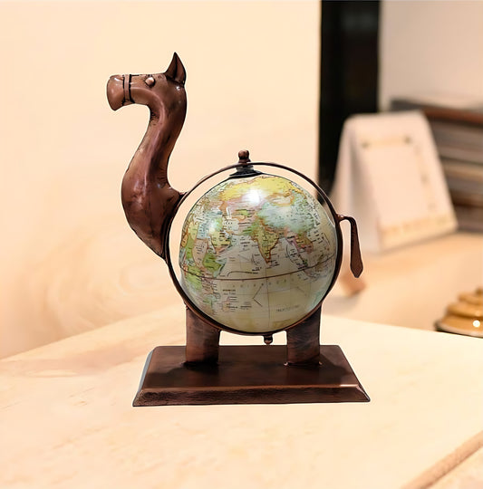 Handcrafted | Home Decor | Antique Camel Globe Small