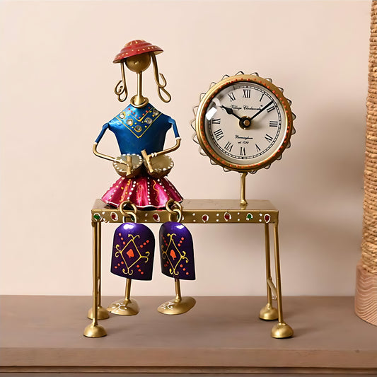 Handcrafted | Home Decor | Doll With Clock